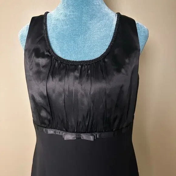 Tahari Arthur Levine Women 10 dress formal sheath black silk poly holiday party - Picture 1 of 16